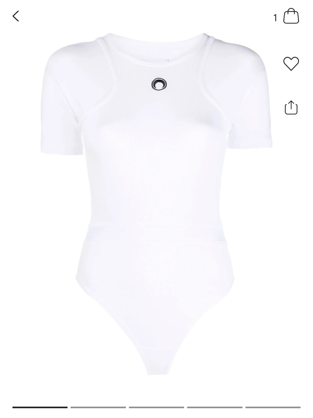 Marine Serre Kids White Logo-Print One-Piece Swim Suit